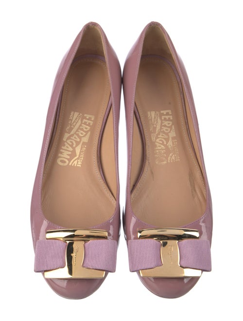 Salvatore Ferragamo Vara Bow Accent Patent Leather Ballet Flats