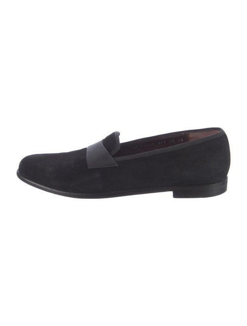 Salvatore Ferragamo Suede Grosgrain Trim Slippers