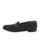 Salvatore Ferragamo Suede Grosgrain Trim Slippers