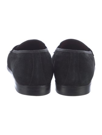 Salvatore Ferragamo Suede Grosgrain Trim Slippers