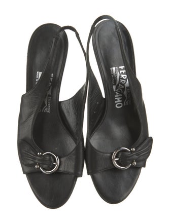 Salvatore Ferragamo Leather Slingback Sandals