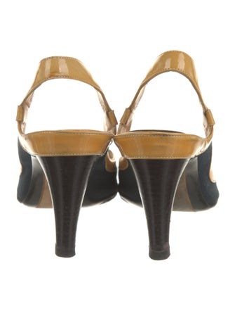 Salvatore Ferragamo Canvas Animal Print Slingback Pumps