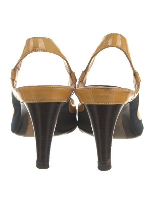 Salvatore Ferragamo Canvas Animal Print Slingback Pumps