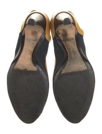 Salvatore Ferragamo Canvas Animal Print Slingback Pumps