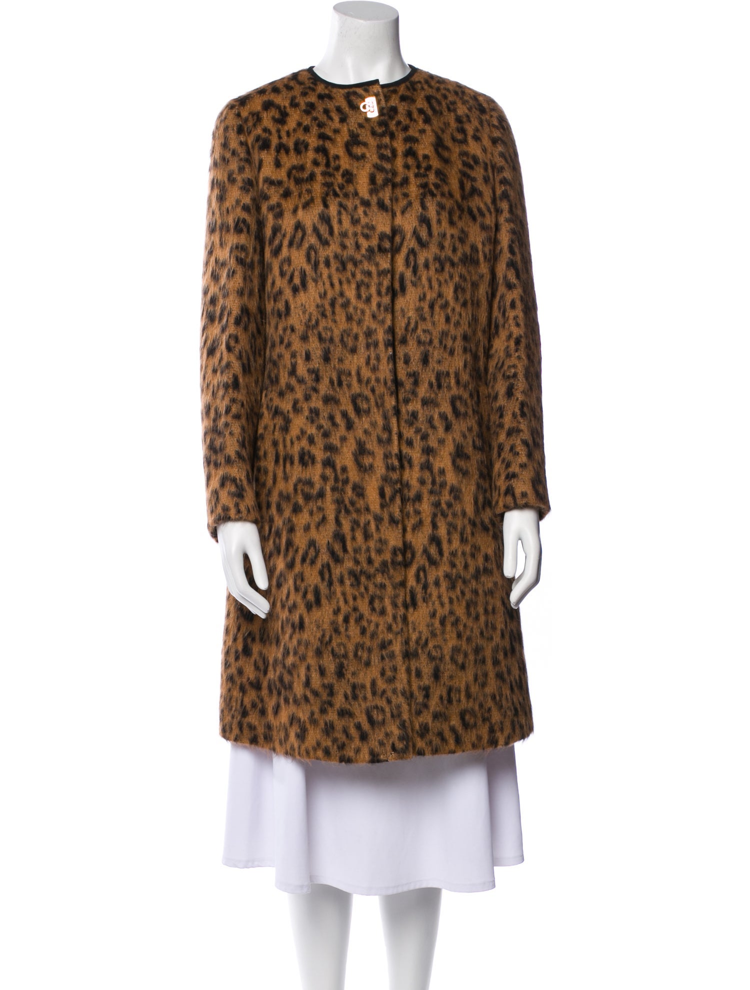 Salvatore Ferragamo Alpaca Animal Print Fur Coat