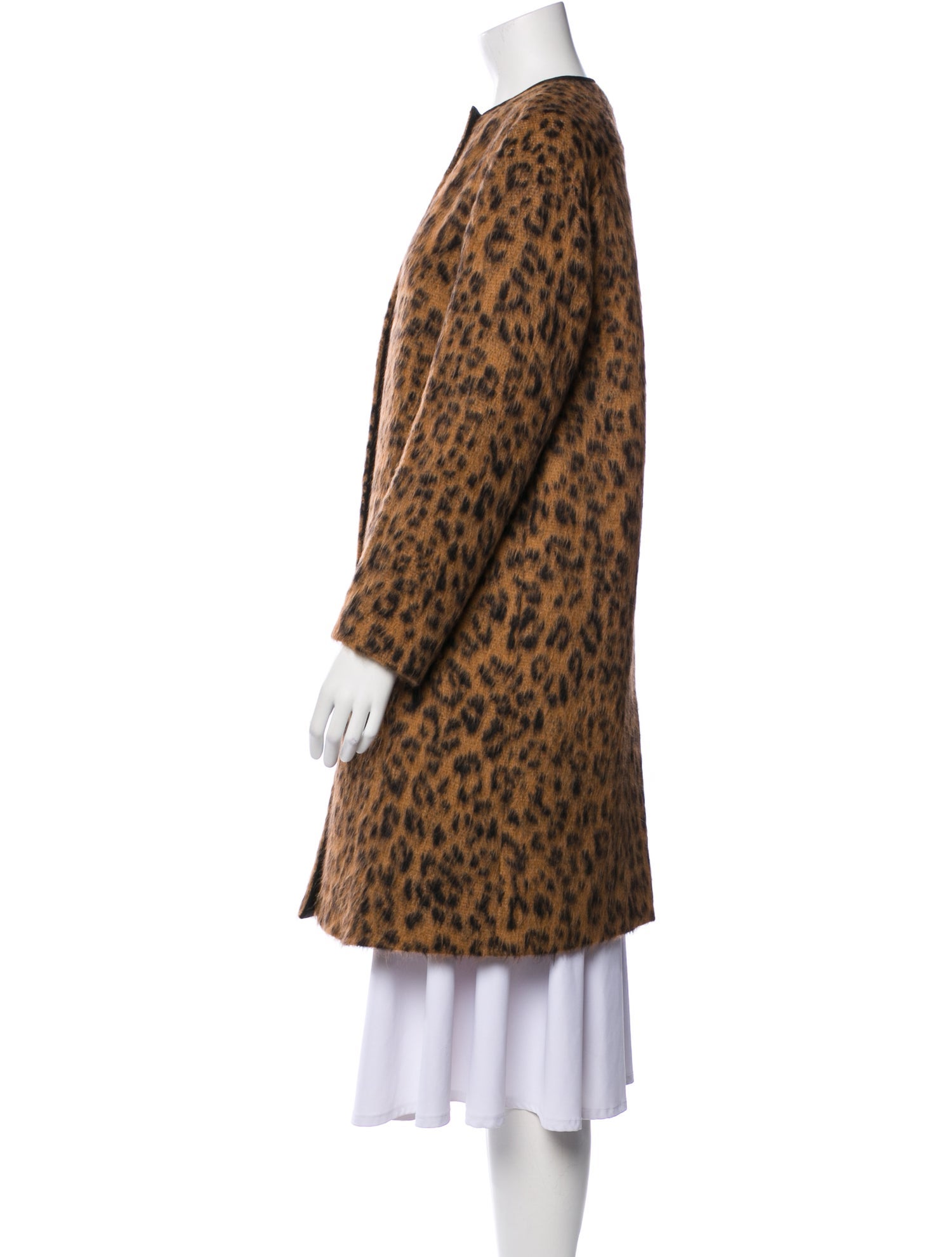 Salvatore Ferragamo Alpaca Animal Print Fur Coat
