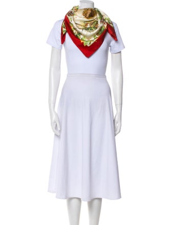 Salvatore Ferragamo Silk Floral Print Scarf