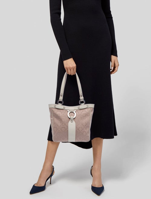 Salvatore Ferragamo Canvas Top Handle Bag