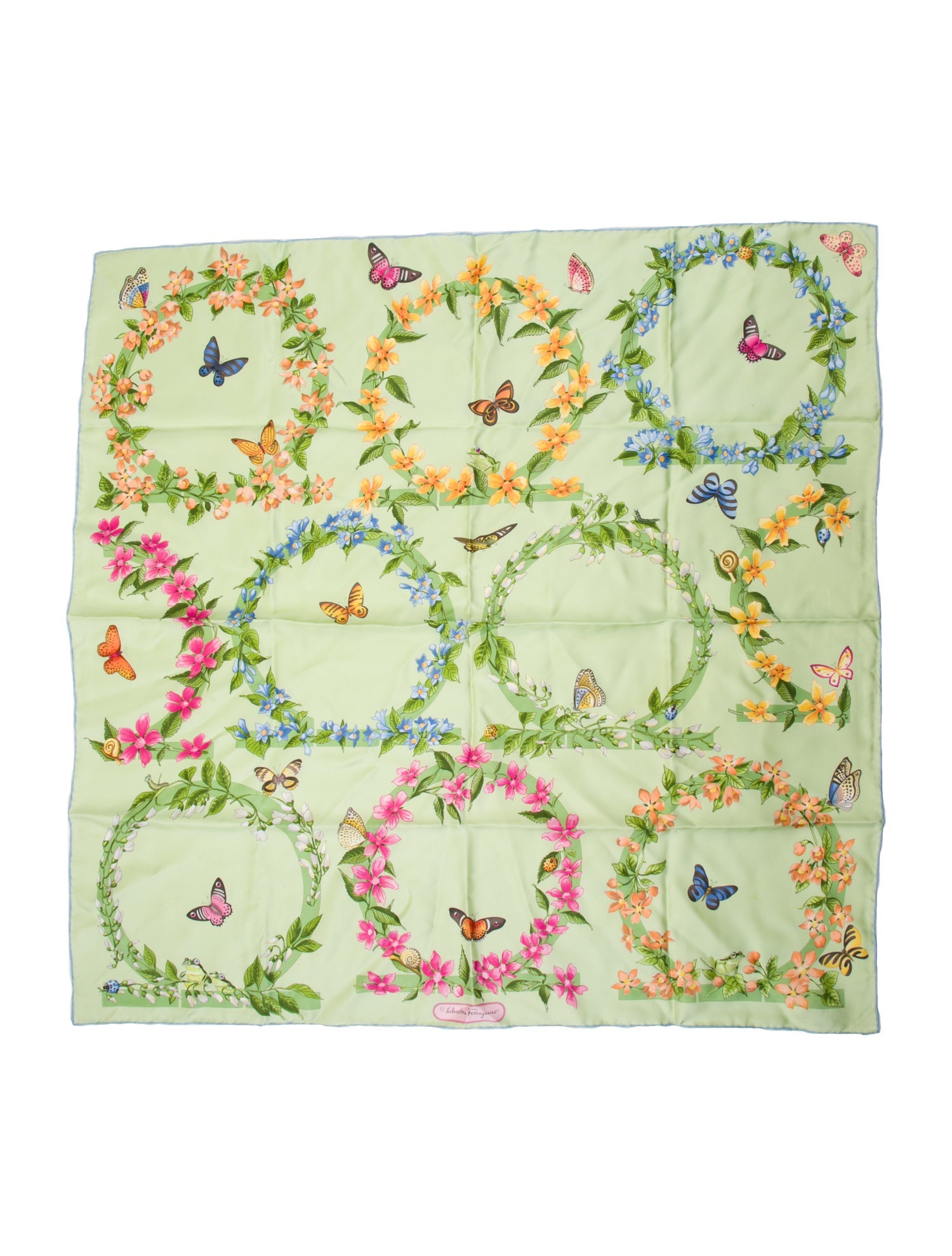 Salvatore Ferragamo Silk Floral Print Scarf