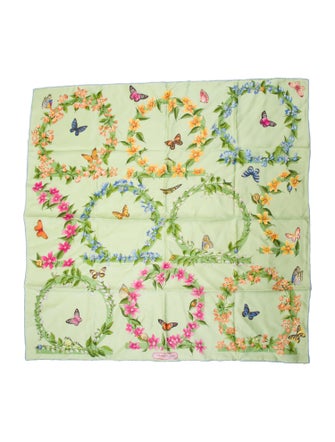 Salvatore Ferragamo Silk Floral Print Scarf