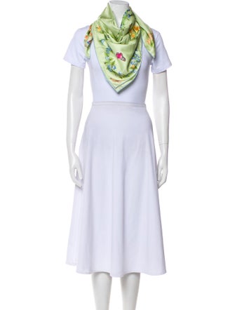 Salvatore Ferragamo Silk Floral Print Scarf