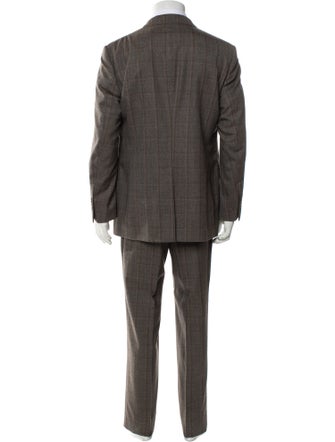 Salvatore Ferragamo Wool Plaid Print Two-Piece Suit