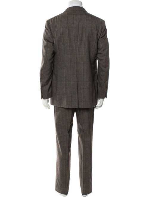 Salvatore Ferragamo Wool Plaid Print Two-Piece Suit