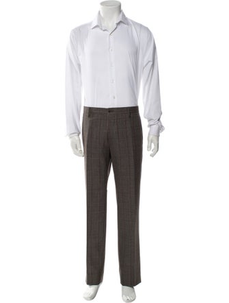Salvatore Ferragamo Wool Plaid Print Two-Piece Suit