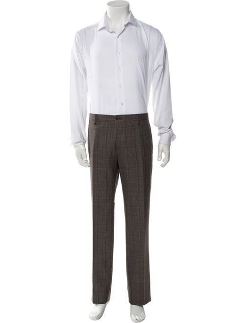 Salvatore Ferragamo Wool Plaid Print Two-Piece Suit