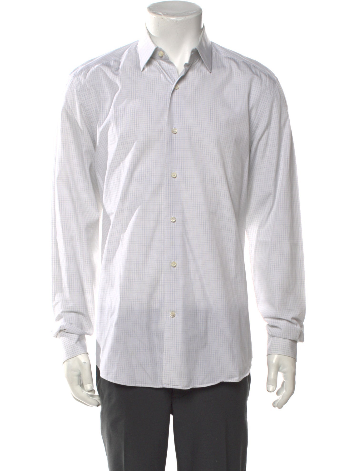 Salvatore Ferragamo Plaid Print Long Sleeve Shirt