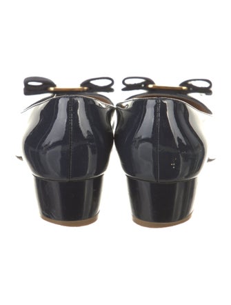 Salvatore Ferragamo Patent Leather Bow Accents Pumps