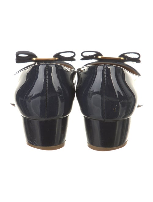 Salvatore Ferragamo Patent Leather Bow Accents Pumps