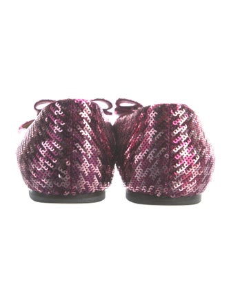 Salvatore Ferragamo Vara Bow Accent Sequins Ballet Flats