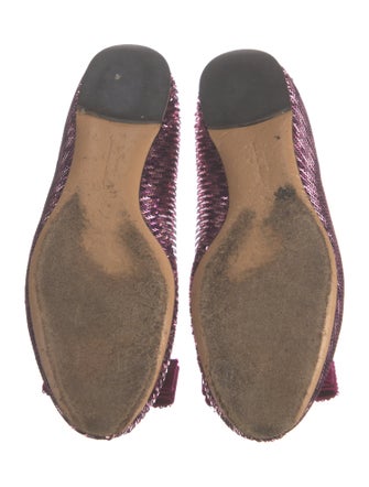 Salvatore Ferragamo Vara Bow Accent Sequins Ballet Flats