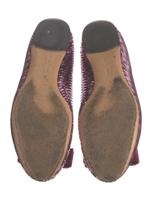 Salvatore Ferragamo Vara Bow Accent Sequins Ballet Flats