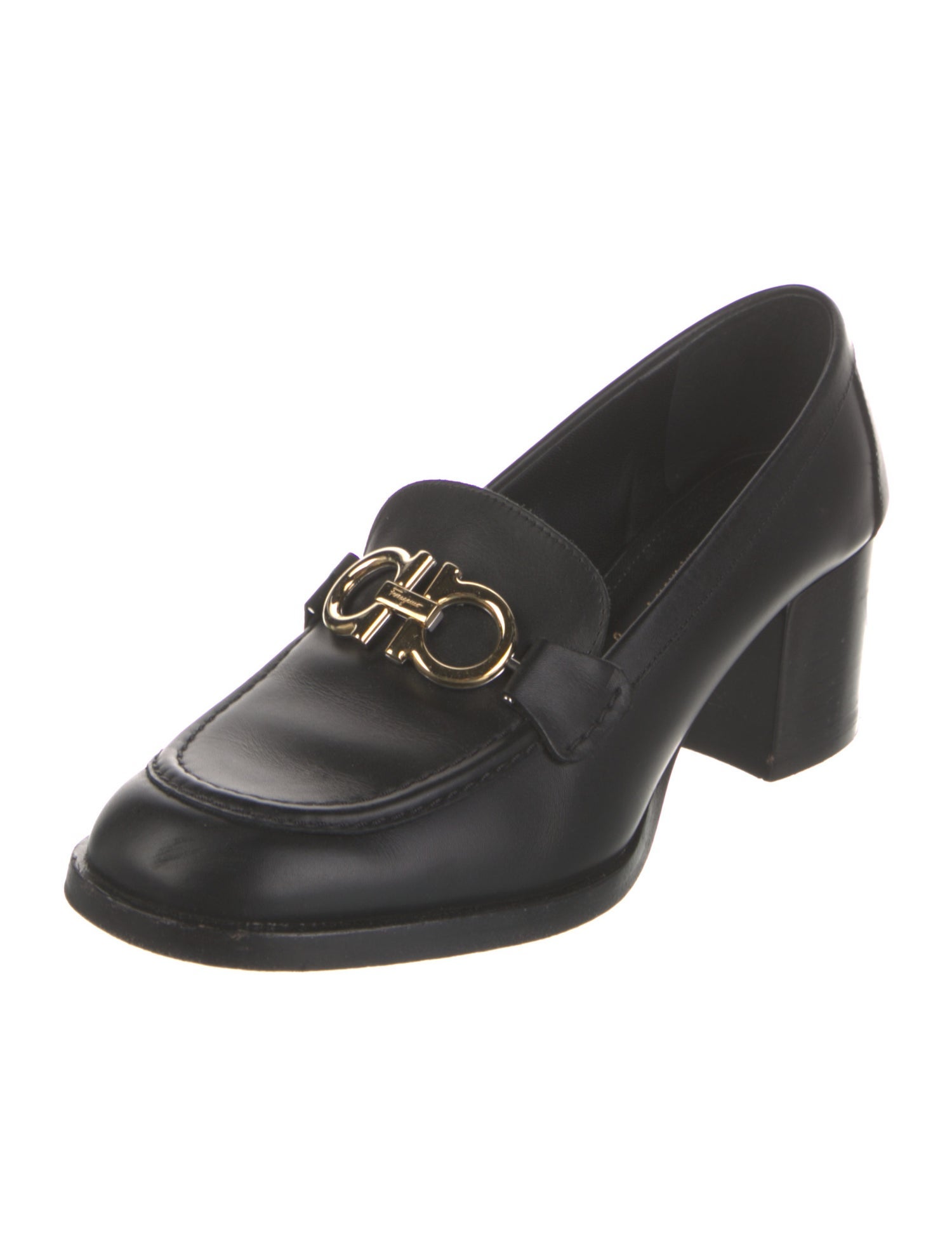 Salvatore Ferragamo Gancini Logo Leather Pumps