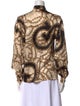 Salvatore Ferragamo Printed Mock Neck Button-Up Top