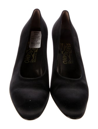 Salvatore Ferragamo Satin Crystal Embellishments Pumps