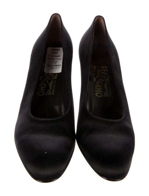 Salvatore Ferragamo Satin Crystal Embellishments Pumps