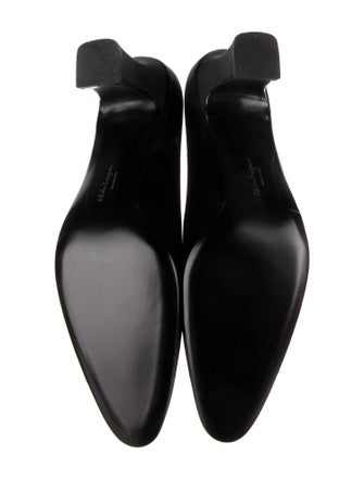 Salvatore Ferragamo Satin Crystal Embellishments Pumps