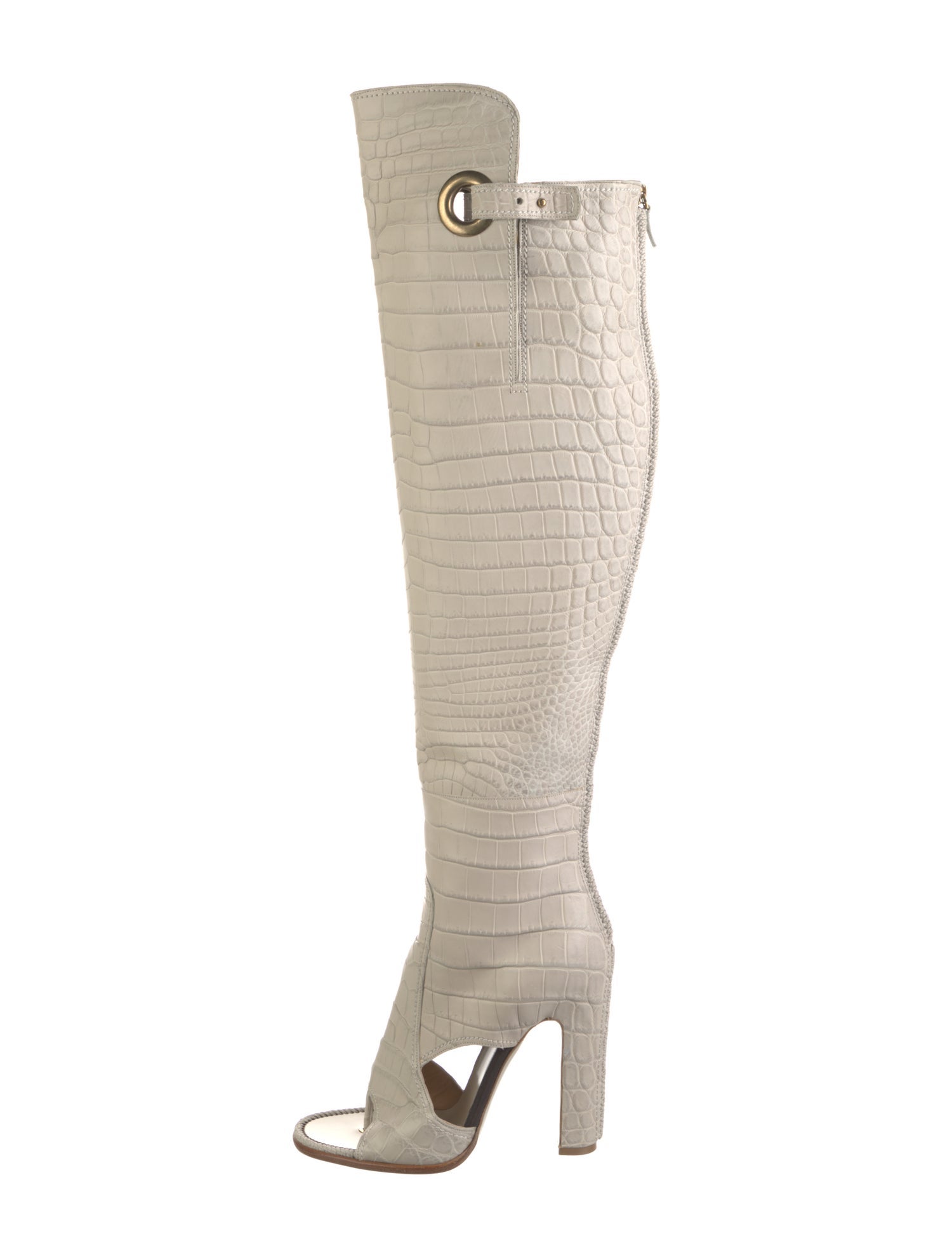 Salvatore Ferragamo Soraya Embossed Leather Boots