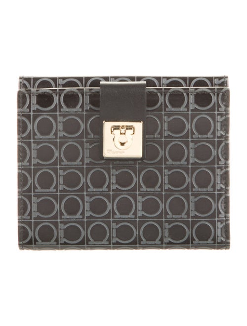 Salvatore Ferragamo Leather Printed Compact Wallet