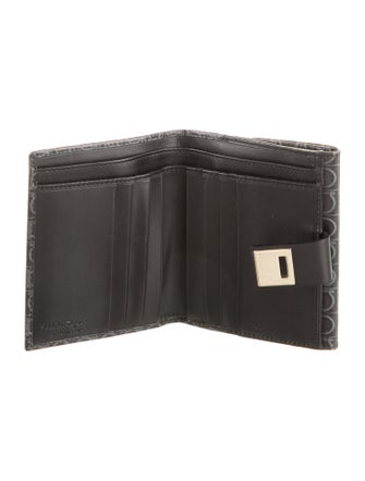 Salvatore Ferragamo Leather Printed Compact Wallet