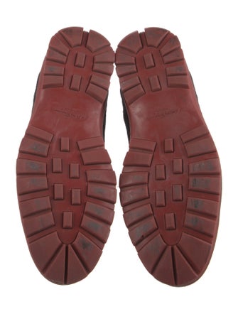 Salvatore Ferragamo Suede Leather Trim Embellishment Chelsea Boots