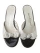 Salvatore Ferragamo Leather Bow Accents Slides