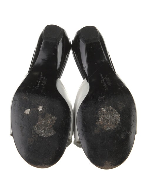 Salvatore Ferragamo Leather Bow Accents Slides