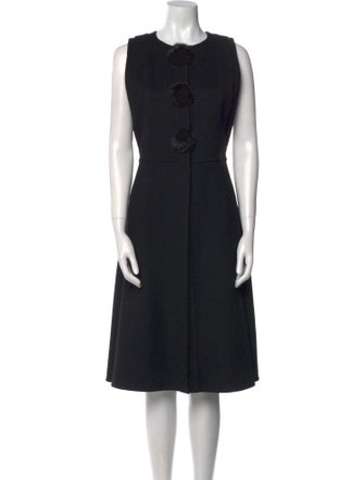 Salvatore Ferragamo Virgin Wool Midi Length Dress