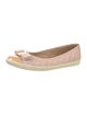 Salvatore Ferragamo Leather Bow Accents Flats