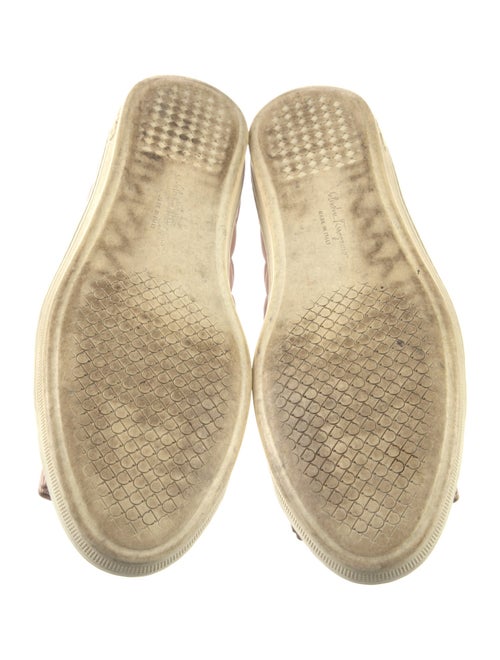 Salvatore Ferragamo Leather Bow Accents Flats