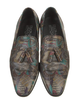 Salvatore Ferragamo Leather Printed Loafers