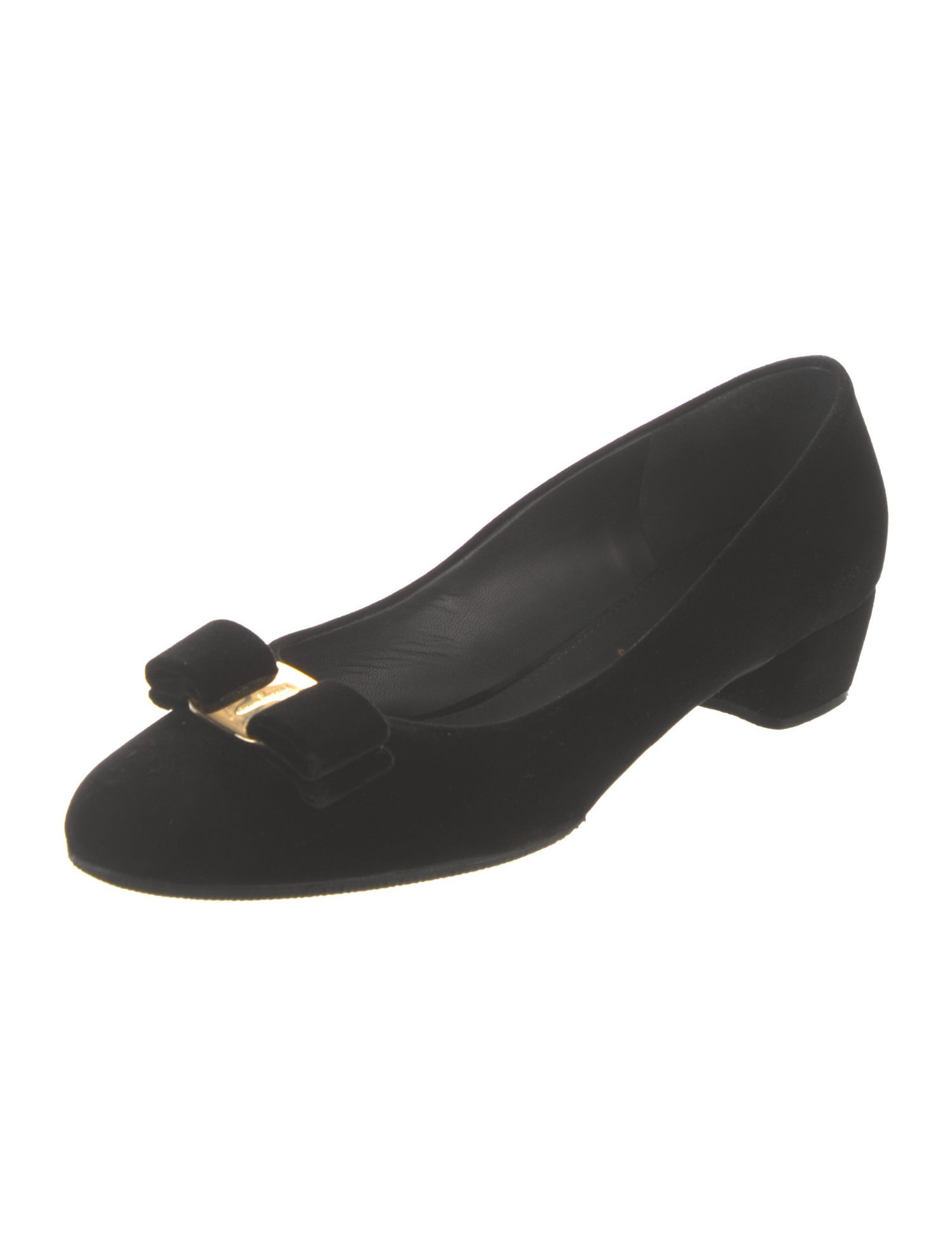 Salvatore Ferragamo Velvet Bow Accents Pumps