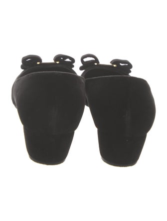 Salvatore Ferragamo Velvet Bow Accents Pumps