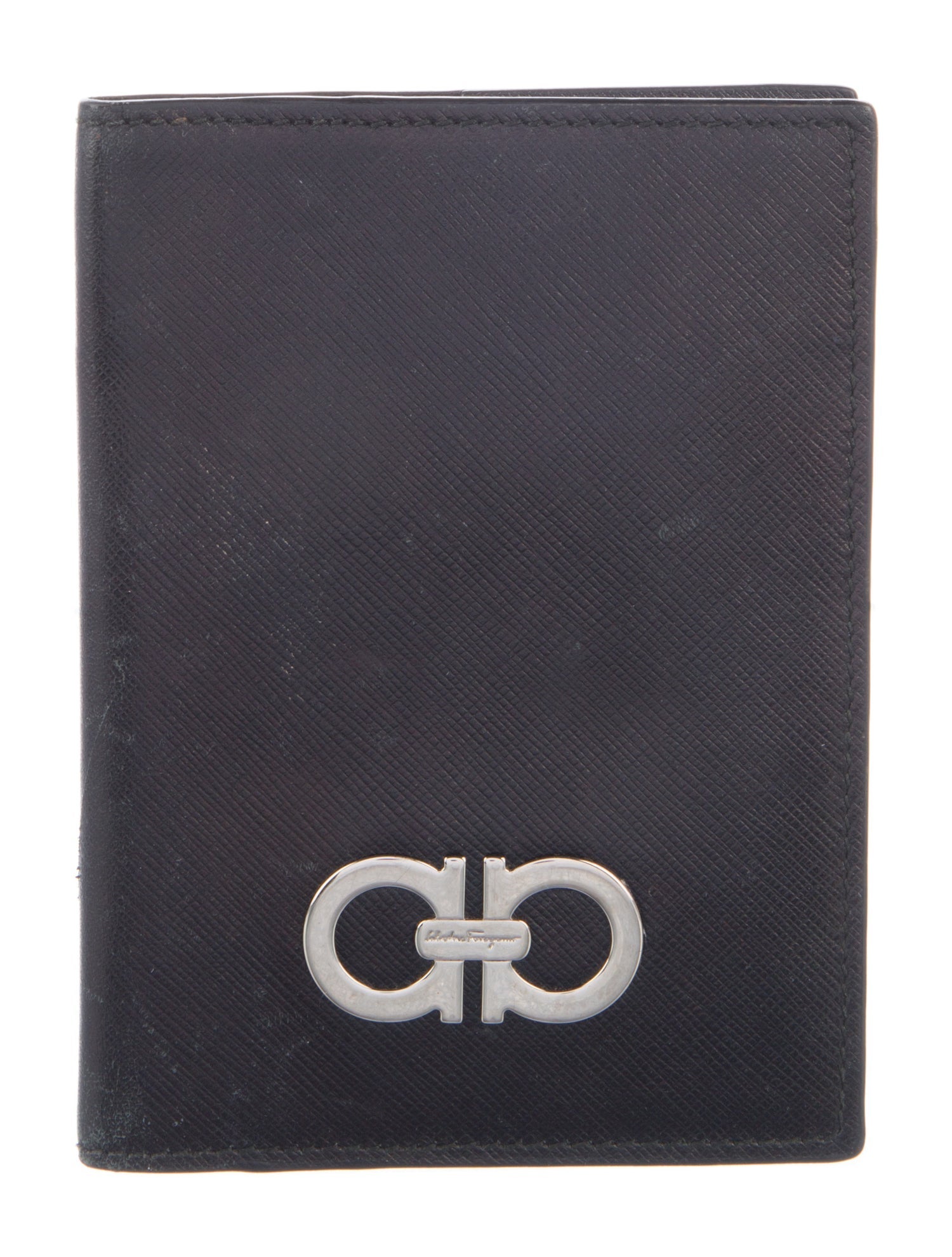 Salvatore Ferragamo Gancini Logo Leather Card Holder