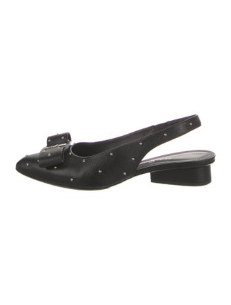 Salvatore Ferragamo Vara Bow Accent Leather Slingback Flats