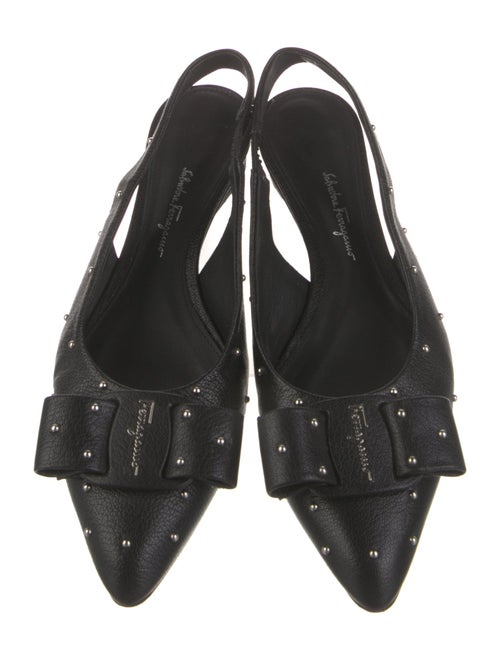 Salvatore Ferragamo Vara Bow Accent Leather Slingback Flats