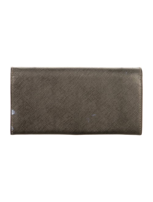 Salvatore Ferragamo Gancini Logo Saffiano Leather Continental Wallet