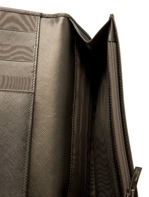 Salvatore Ferragamo Gancini Logo Saffiano Leather Continental Wallet