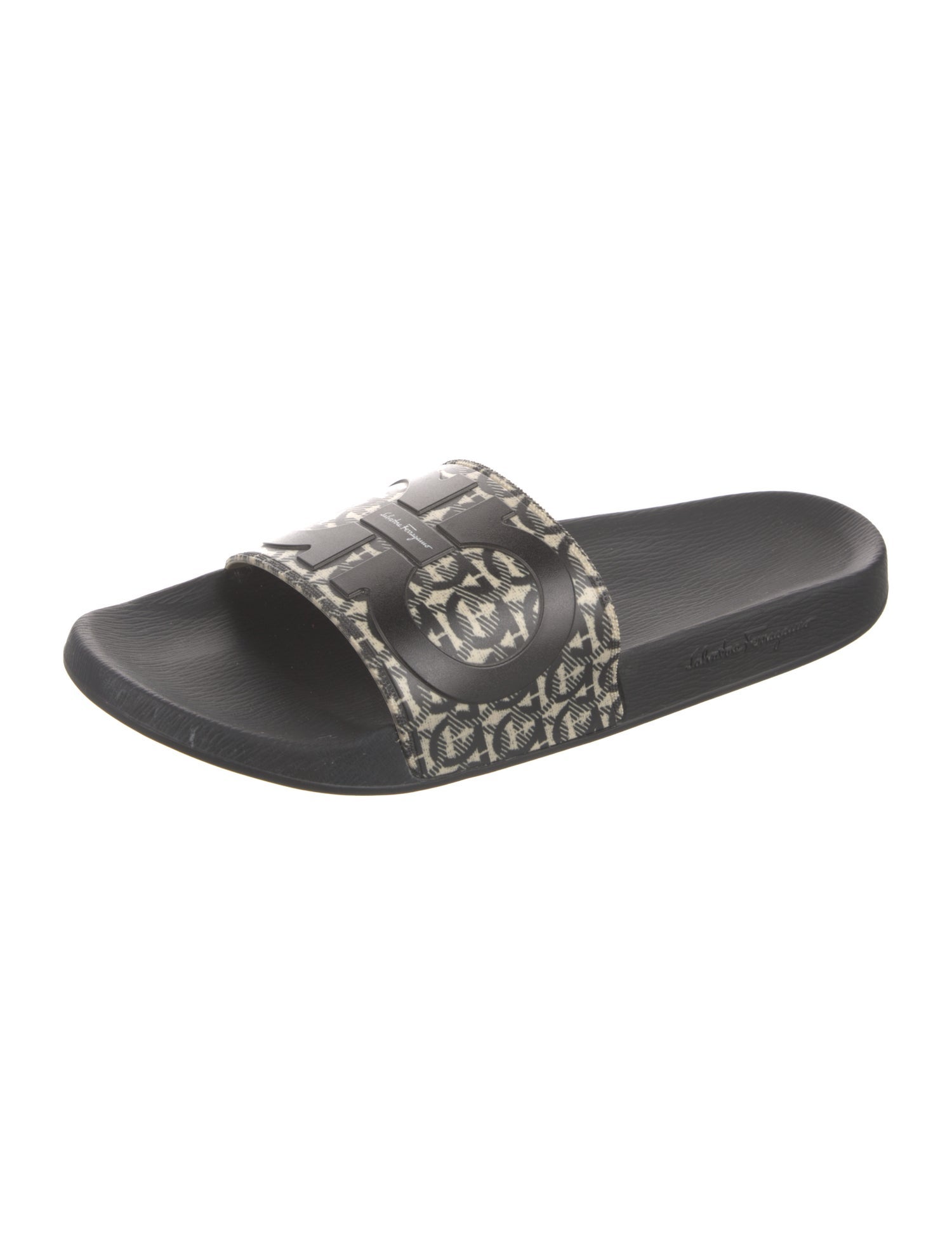 Salvatore Ferragamo Gancini Logo Rubber Slides