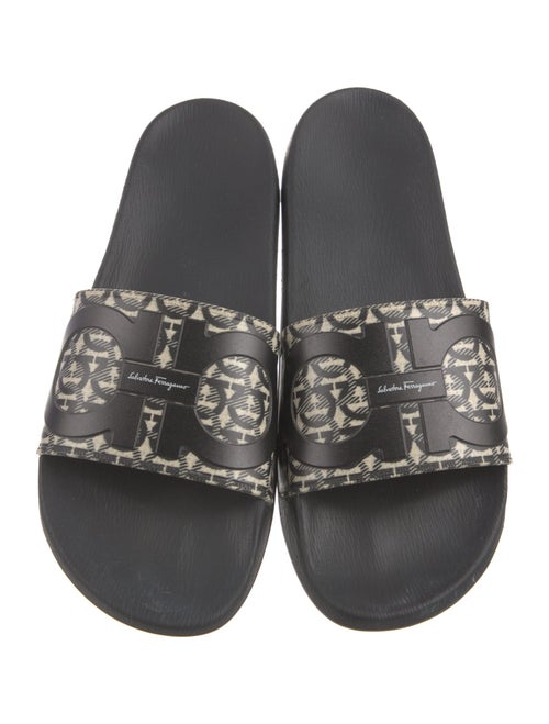 Salvatore Ferragamo Gancini Logo Rubber Slides