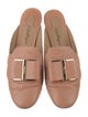 Salvatore Ferragamo Leather Bow Accents Mules